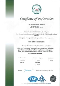 Certificate ČSN EN ISO 14001-2016_en